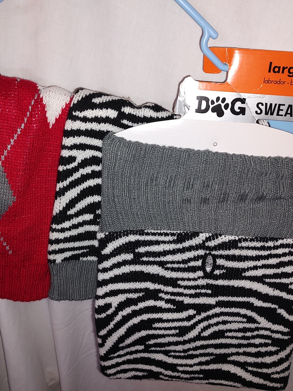 D&G Black and Gray Zebra-Print Dog Sweater
